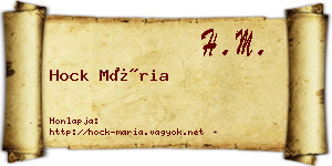 Hock Mária névjegykártya